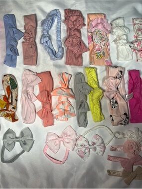 Baby Toddler Girls Hair Accessories Lot 27 Headbands Bows Minnie Mouse Holiday